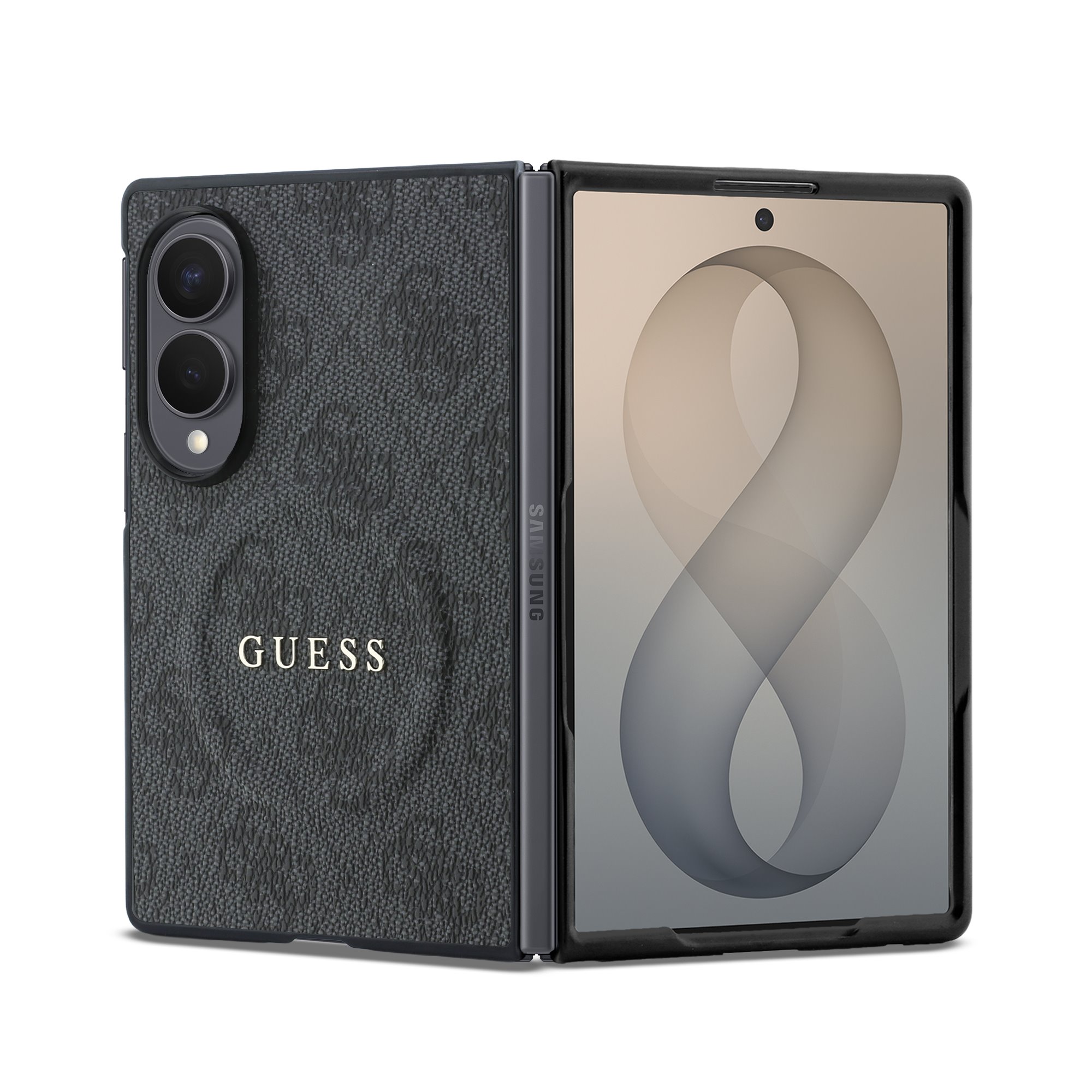 Juodas dėklas telefonui Samsung Galaxy Z Fold 8 "Guess PU Leather 4G Magnetic" Juodas dėklas telefonui Samsung Galaxy Z Fold 8 "Guess PU Leather 4G Magnetic" - Image 1