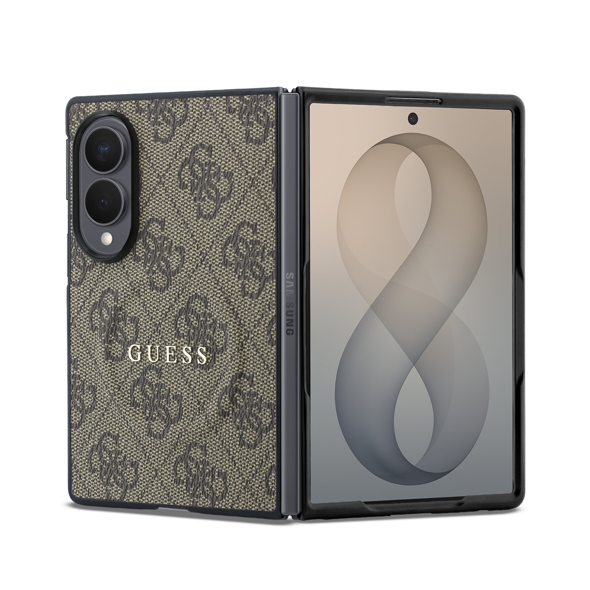 Rudas dėklas telefonui Samsung Galaxy Z Fold 8 "Guess PU Leather 4G Magnetic" Rudas dėklas telefonui Samsung Galaxy Z Fold 8 "Guess PU Leather 4G Magnetic" - Image 1