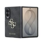 Pilkas originalus dėklas Guess PU 4G Metal Logo telefonui Samsung Galaxy Z Fold 8