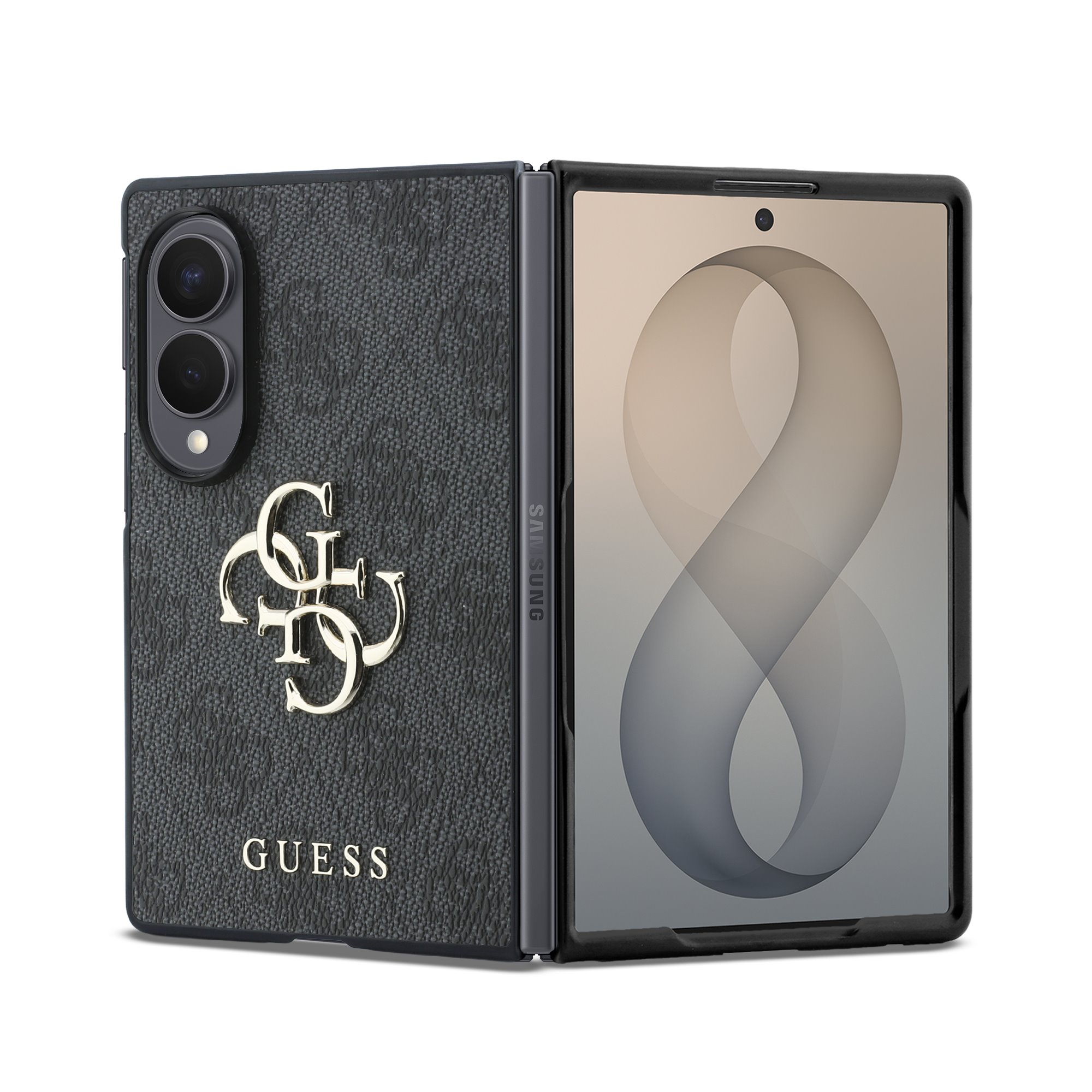 Pilkas originalus dėklas Guess PU 4G Metal Logo telefonui Samsung Galaxy Z Fold 8 Pilkas originalus dėklas Guess PU 4G Metal Logo telefonui Samsung Galaxy Z Fold 8 - Image 1
