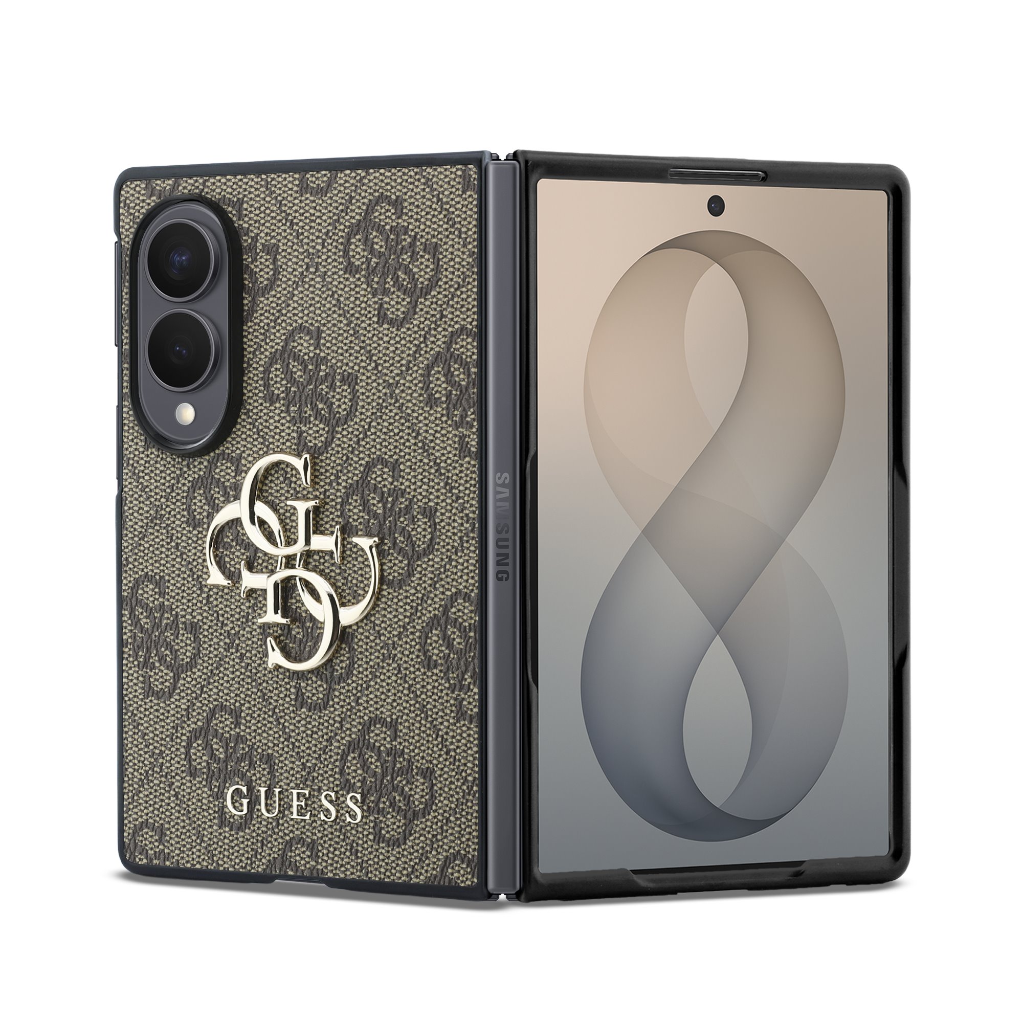Rudas originalus dėklas Guess PU 4G Metal Logo telefonui Samsung Galaxy Z Fold 8 Rudas originalus dėklas Guess PU 4G Metal Logo telefonui Samsung Galaxy Z Fold 8 - Image 1
