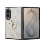 Rausvas originalus dėklas Guess PU 4G Metal Logo telefonui Samsung Galaxy Z Fold 8