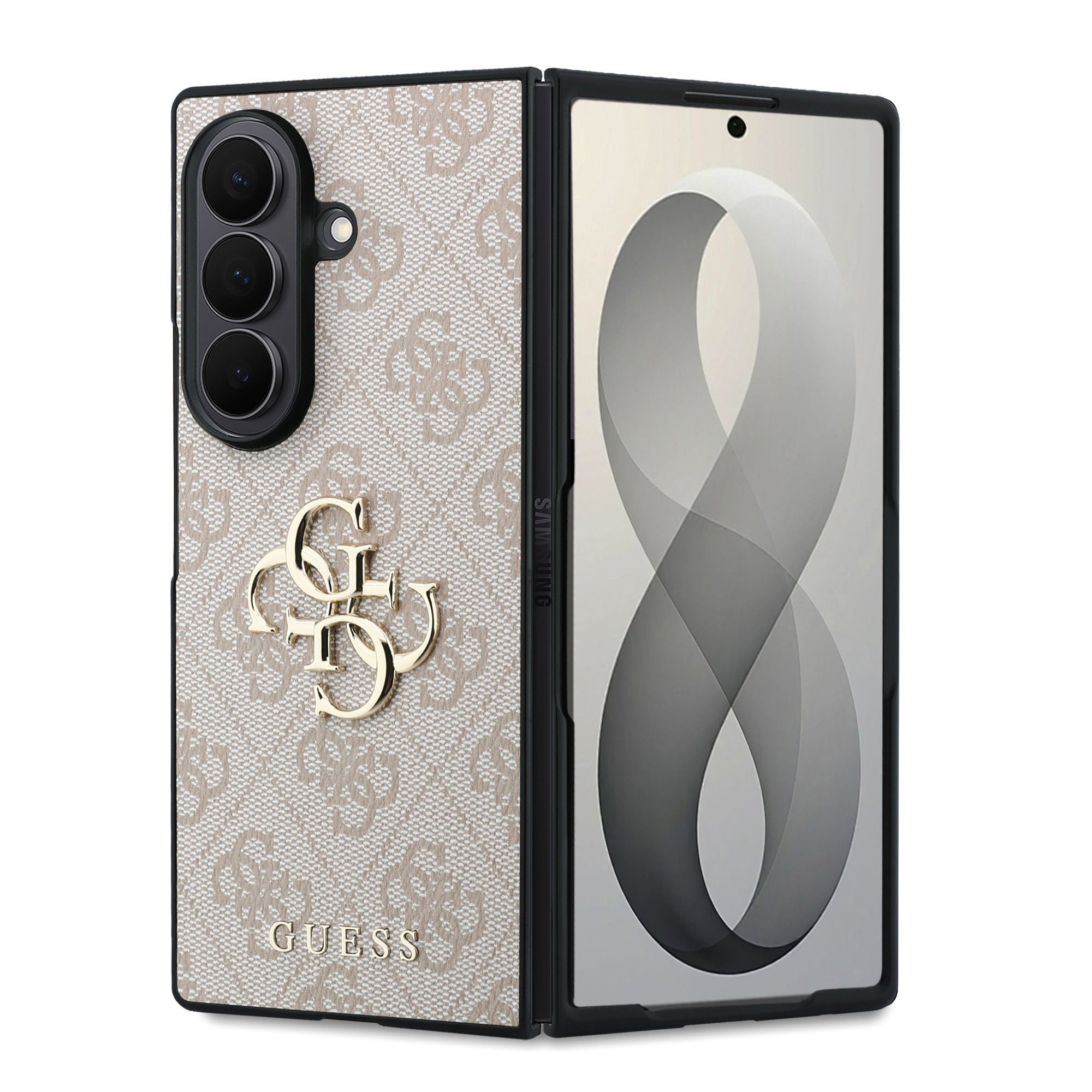 Rausvas originalus dėklas Guess PU 4G Metal Logo telefonui Samsung Galaxy Z Fold 8 Ultra Rausvas originalus dėklas Guess PU 4G Metal Logo telefonui Samsung Galaxy Z Fold 8 Ultra - Image 1