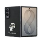 Juodas originalus dėklas Karl Lagerfeld PU Saffiano Karl and Choupette telefonui Samsung Galaxy Z Fold 8