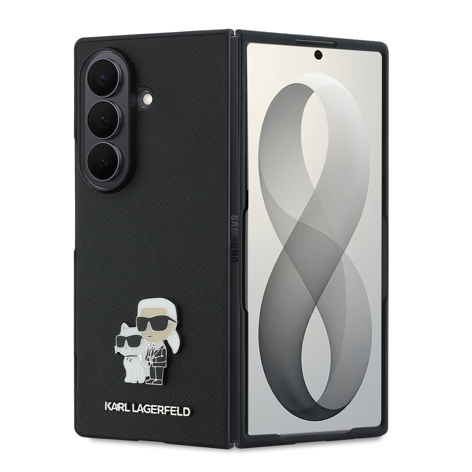 Juodas originalus dėklas Karl Lagerfeld PU Saffiano Karl and Choupette telefonui Samsung Galaxy Z Fold 8 Ultra Juodas originalus dėklas Karl Lagerfeld PU Saffiano Karl and Choupette telefonui Samsung Galaxy Z Fold 8 Ultra - Image 1