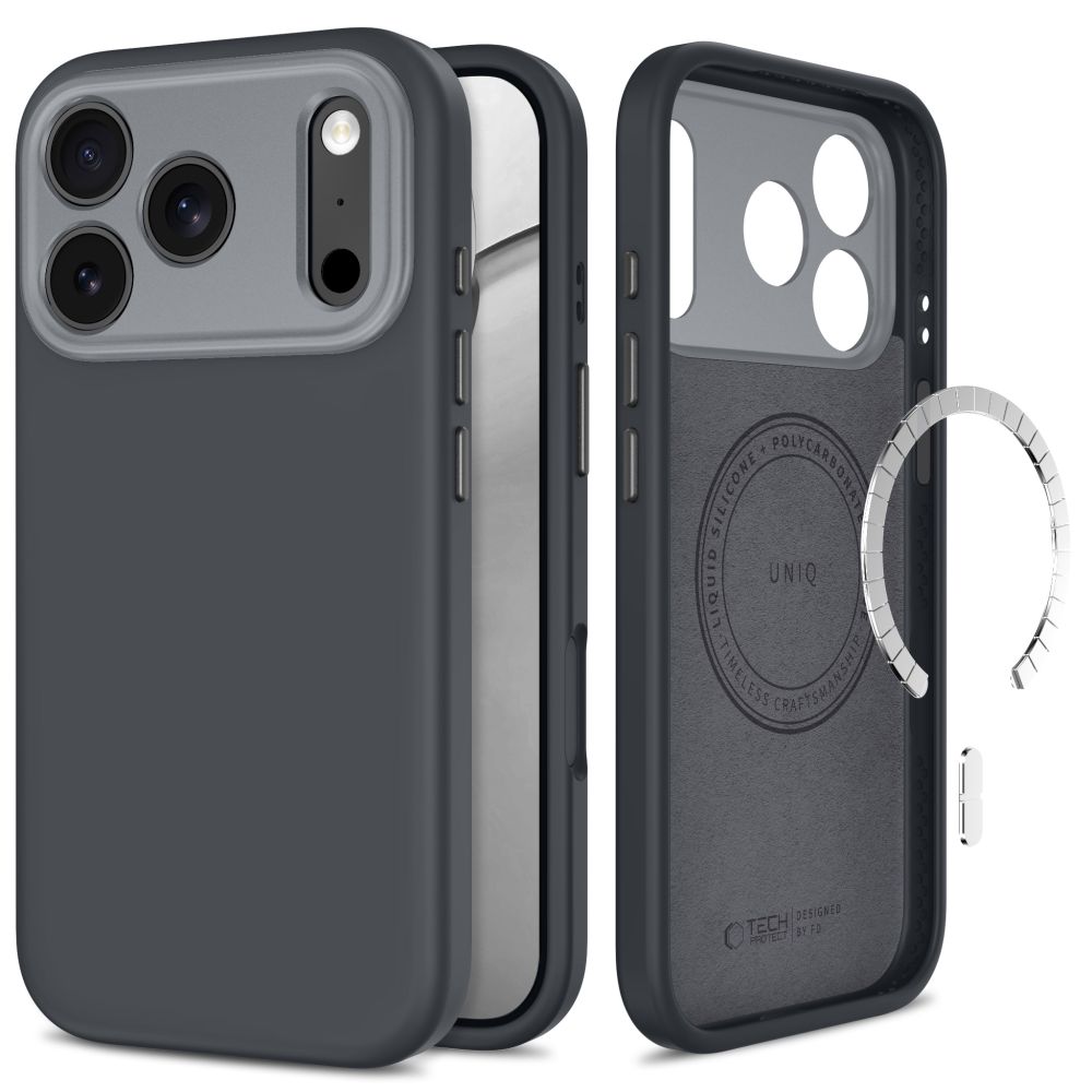Pilkas dėklas Apple Iphone 17 Pro / 18 Pro "TECH-PROTECT UNIQ MAGSAFE CC" Pilkas dėklas Apple Iphone 17 Pro / 18 Pro "TECH-PROTECT UNIQ MAGSAFE CC" - Image 1