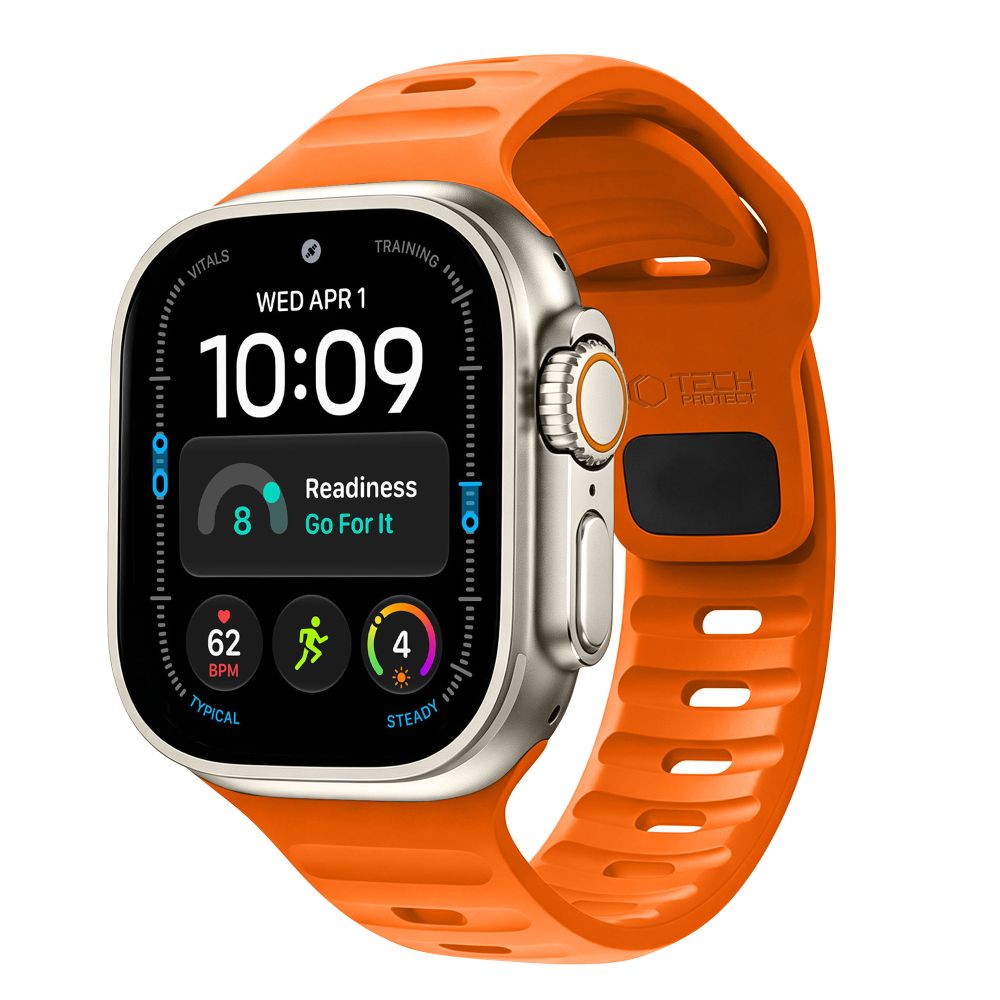 Oranžinė silikoninė apyrankė APPLE WATCH 8 / 9 / 10 / 11 / 12 / SE / ULTRA (44 / 45 / 46 / 49 MM) "Tech-Protect Silicone Line" Oranžinė silikoninė apyrankė APPLE WATCH 8 / 9 / 10 / 11 / 12 / SE / ULTRA (44 / 45 / 46 / 49 MM) "Tech-Protect Silicone Line" - Image 1