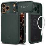 Tamsiai žalias dėklas Apple Iphone 17 Pro / 18 Pro "Spigen Optik Armor Magsafe"