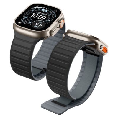 Juoda-pilka apyrankė Apple Watch 8 / 9 / 10 / 11 / 12 / SE / Ultra (44 / 45 / 46 / 49mm)