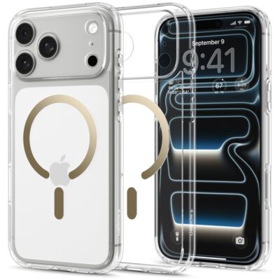 Skaidrus auksinis dėklas Iphone 17 Pro Max / 18 Pro Max