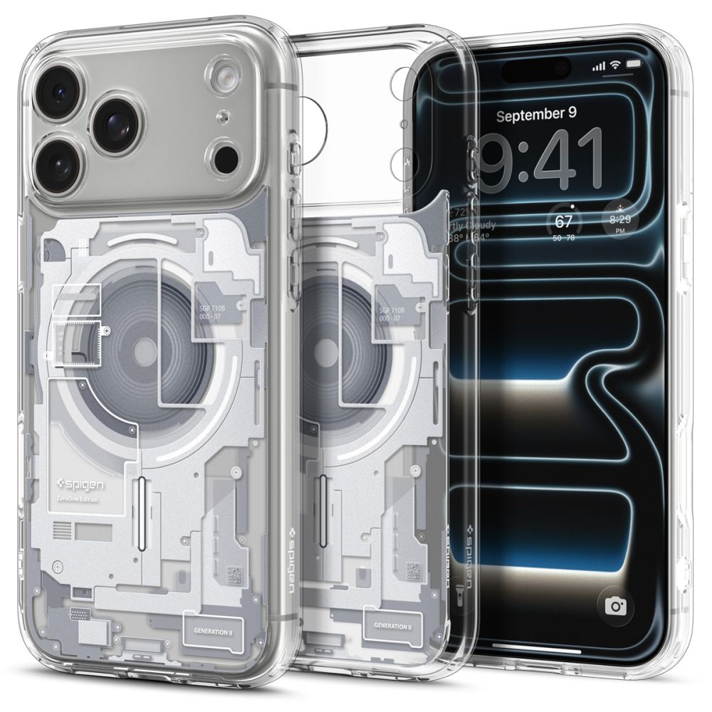Baltas zero one dėklas Apple Iphone 17 Pro Max / 18 Pro Max "Spigen Ultra Hybrid Magsafe" Baltas zero one dėklas Iphone 17 Pro Max / 18 Pro Max