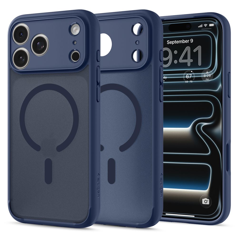 Tamsiai mėlynas frost dėklas Apple Iphone 17 Pro / 18 Pro "Spigen Ultra Hybrid Magsafe" Tamsiai mėlynas frost dėklas Iphone 17 Pro / 18 Pro