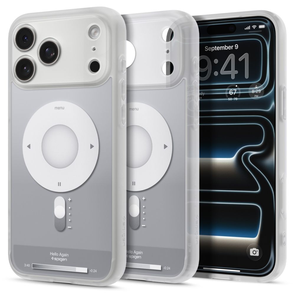 Sidabrinis dėklas Apple Iphone 17 Pro / 18 Pro "Spigen Ultra Hybrid Magsafe" Sidabrinis dėklas Iphone 17 Pro / 18 Pro