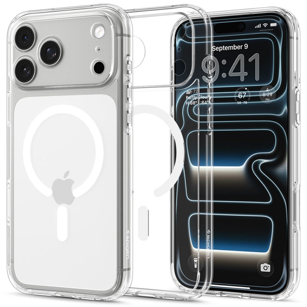 Skaidrus-baltas dėklas Apple Iphone 17 Pro / 18 Pro "Spigen Ultra Hybrid Magsafe" Skaidrus-baltas dėklas Apple Iphone 17 Pro / 18 Pro "Spigen Ultra Hybrid Magsafe" - Image 1