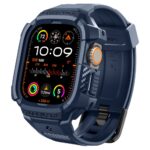 Tamsiai mėlynas dėklas ir apyrankė APPLE WATCH ULTRA 1 / 2 / 3 / 4 (49 MM) "Spigen Rugged Armor Pro"