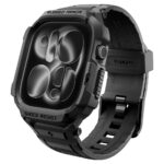 Juodas matinis dėklas APPLE WATCH 12 (42 MM)"Spigen Rugged Armor"