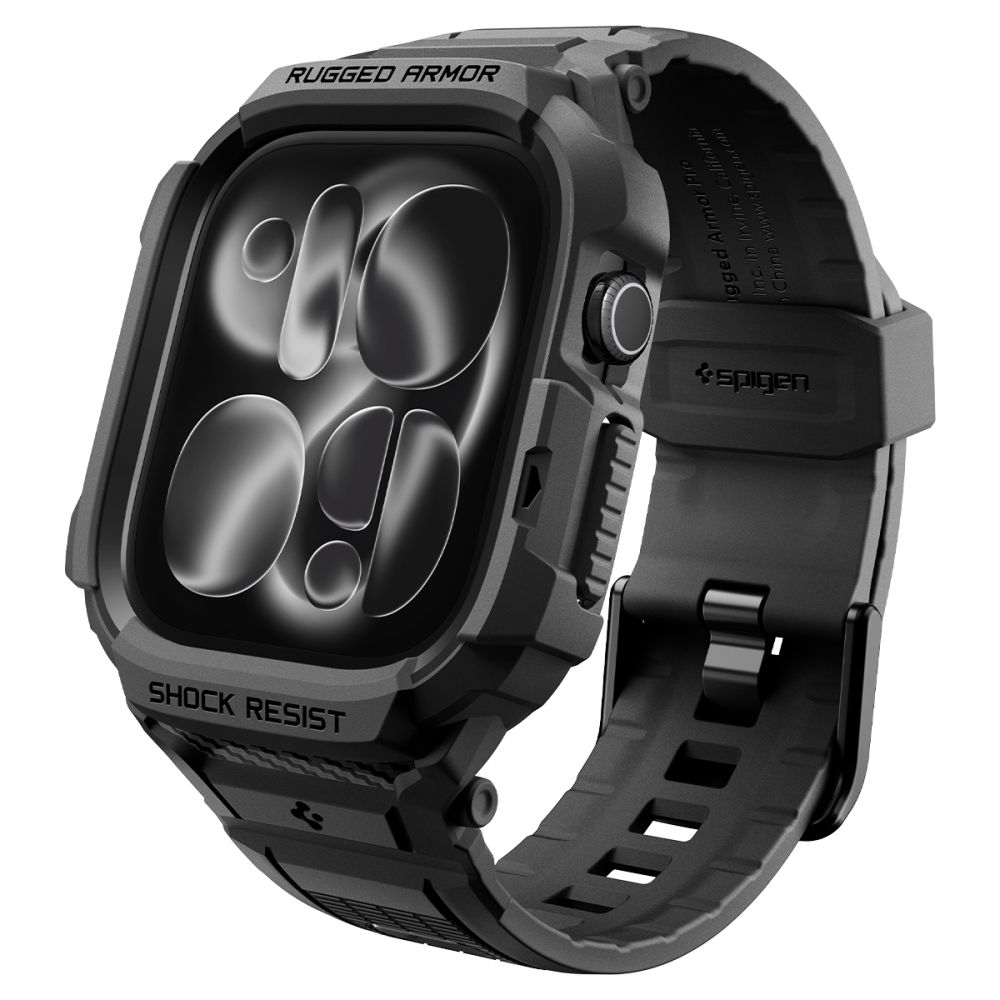 Juodas matinis dėklas APPLE WATCH 12 (42 MM)"Spigen Rugged Armor" Juodas matinis dėklas APPLE WATCH 12 (42 MM)"Spigen Rugged Armor" - Image 1