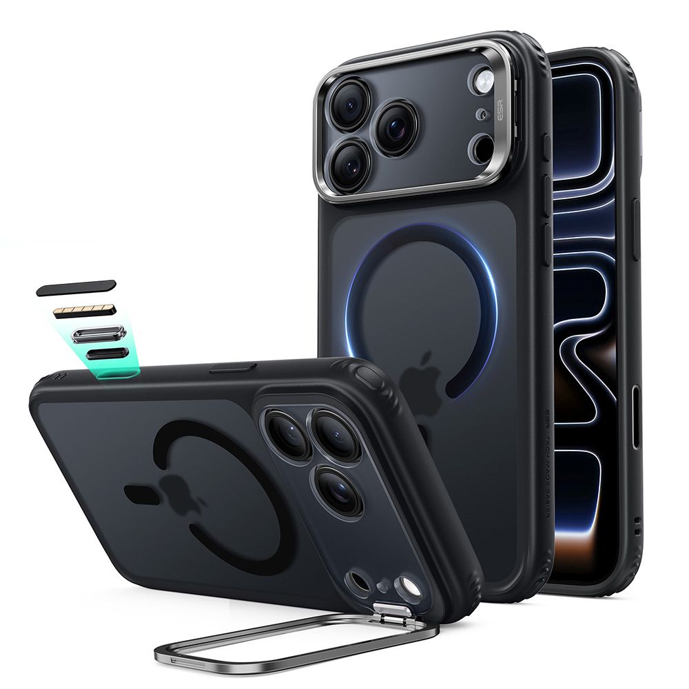 Juodas frosted dėklas Apple Iphone 17 Pro Max / 18 Pro Max "ESR CLASSIC HYBRID KICKSTAND MAGSAFE" Juodas frosted dėklas Apple Iphone 17 Pro Max / 18 Pro Max "ESR CLASSIC HYBRID KICKSTAND MAGSAFE" - Image 1