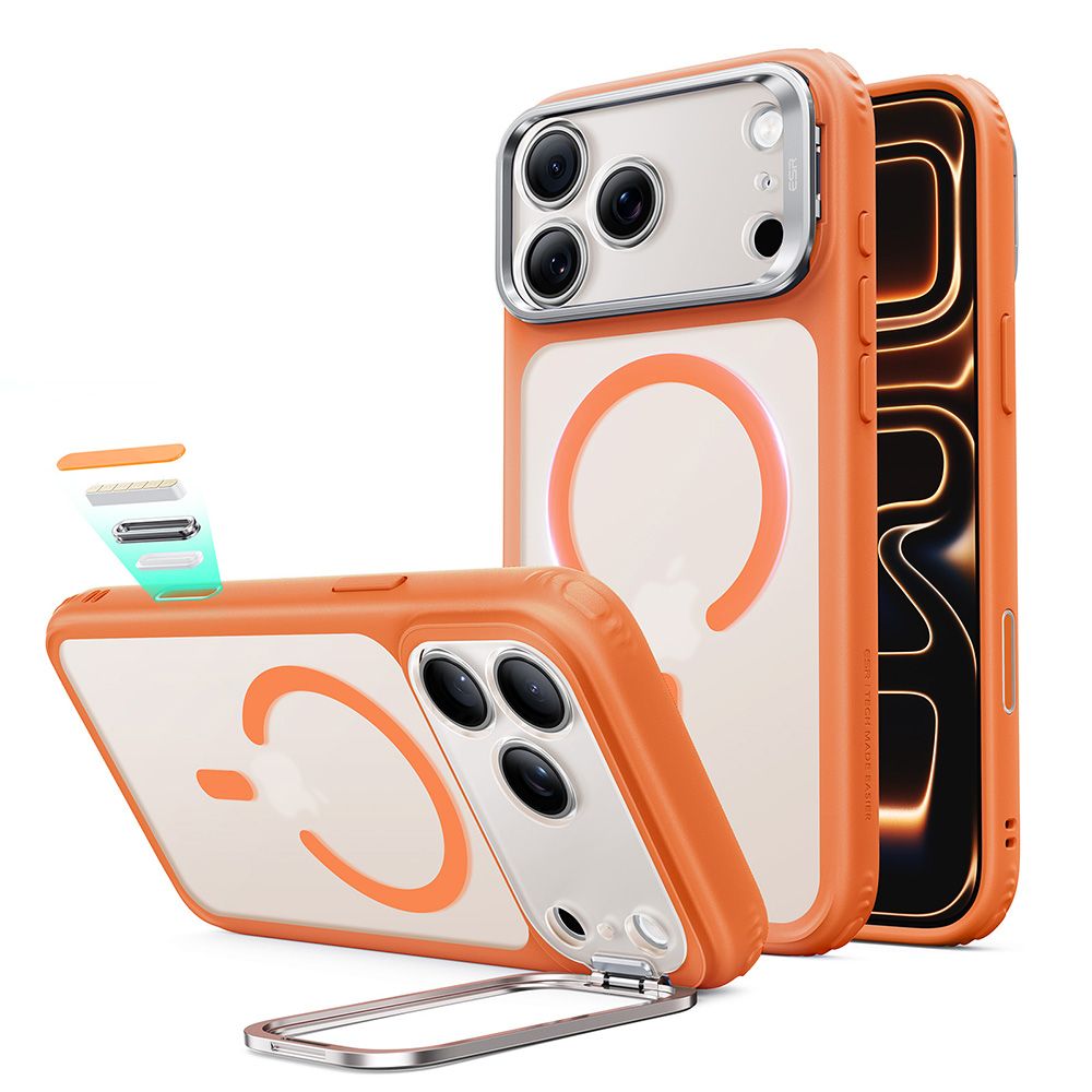 Oranžinis frosted dėklas Apple Iphone 17 Pro / 18 Pro "ESR CLASSIC HYBRID KICKSTAND MAGSAFE" Oranžinis frosted dėklas Apple Iphone 17 Pro / 18 Pro "ESR CLASSIC HYBRID KICKSTAND MAGSAFE" - Image 1