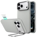 Pilkas dėklas Apple Iphone 17 Pro Max / 18 Pro Max "ESR LEATHER KICKSTAND MAGSAFE"