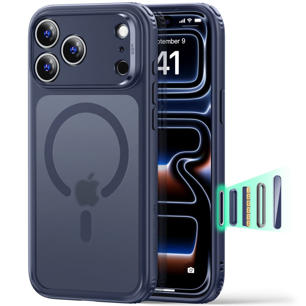 Mėlynas frosted dėklas Apple Iphone 17 Pro Max / 18 Pro Max "Esr Classic Hybrid Magsafe" Mėlynas frosted dėklas Iphone 17 Pro Max / 18 Pro Max