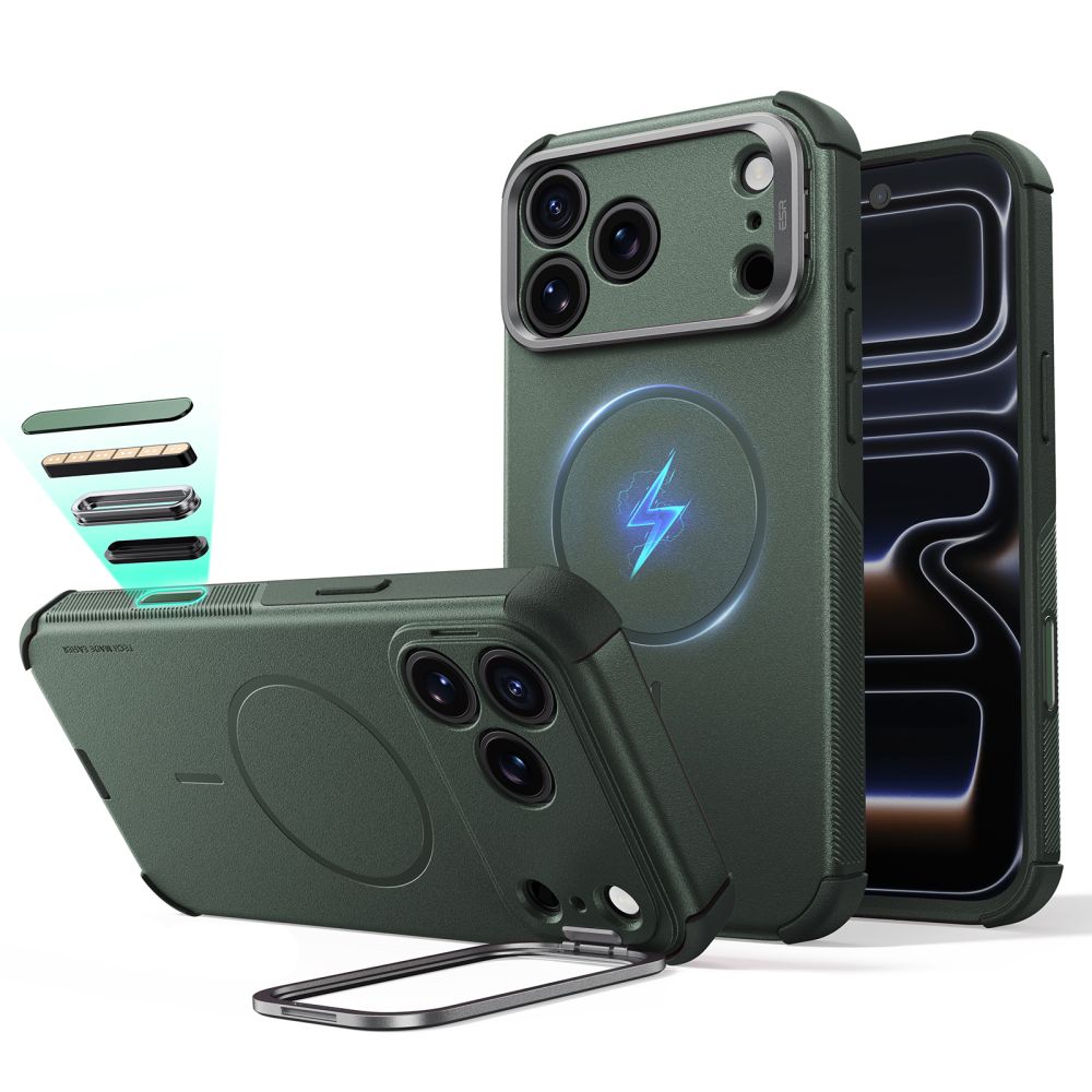 Žalias dėklas Apple Iphone 17 Pro Max / 18 Pro Max "ESR CYBER TOUGH KICKSTAND MAGSAFE" Žalias dėklas Iphone 17 Pro Max / 18 Pro Max