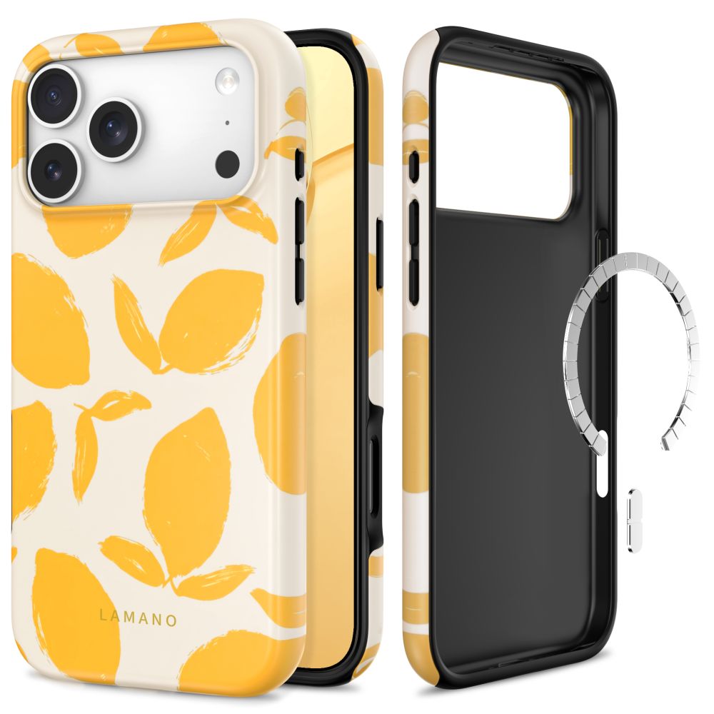 Lemon haze dėklas Apple Iphone 17 Pro / 18 Pro "Tech-Protect Lamano Magsafe" Lemon haze dėklas Iphone 17 Pro / 18 Pro