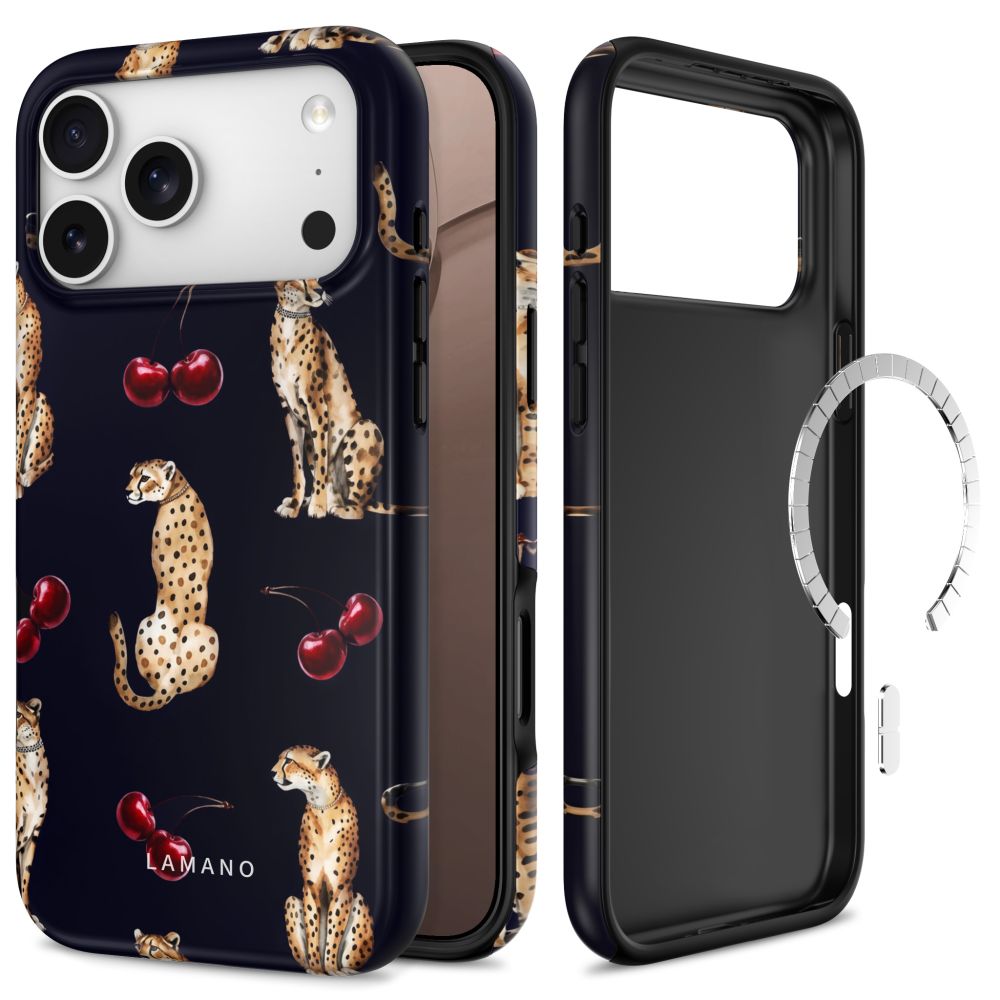 Cherry midnight dėklas Apple Iphone 17 Pro Max / 18 Pro Max "Tech-Protect Lamano Magsafe" Cherry midnight dėklas Iphone 17 Pro Max / 18 Pro Max