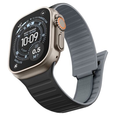 Juoda-pilka apyrankė Apple Watch 8 / 9 / 10 / 11 / 12 / SE / Ultra (44 / 45 / 46 / 49mm) – nuotrauka 2
