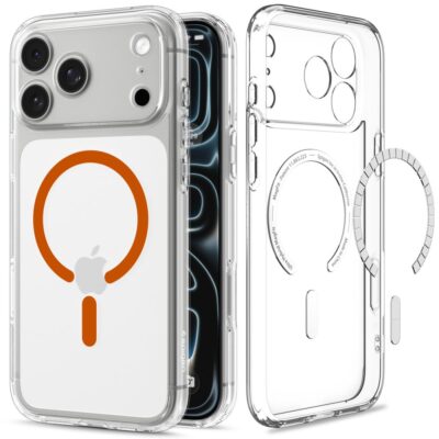 Skaidrus-oranžinis dėklas Iphone 17 Pro / 18 Pro – nuotrauka 2