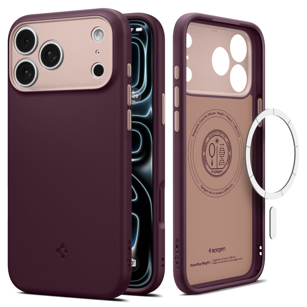 Bordo dėklas Apple Iphone 17 Pro / 18 Pro "Spigen Nano Pop Magsafe" Bordo dėklas Iphone 17 Pro / 18 Pro
