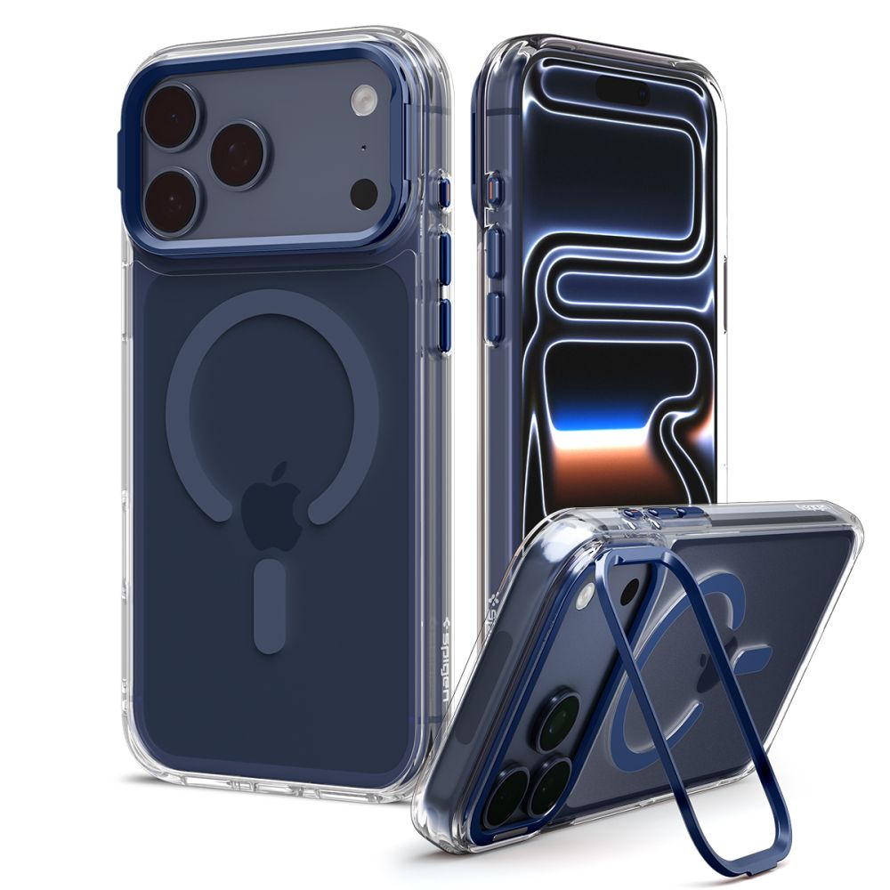 Skaidrus tamsiai mėlynas dėklas Apple Iphone 17 Pro Max / 18 Pro Max "SPIGEN ULTRA HYBRID OPTIK S MAGSAFE" Skaidrus tamsiai mėlynas dėklas Iphone 17 Pro Max / 18 Pro Max
