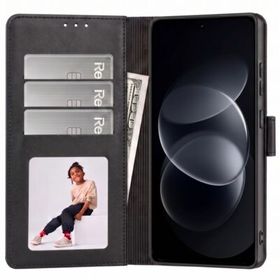 Juodas matinis atverčiamas dėklas Xiaomi Redmi Note 17 Pro Max 5G – nuotrauka 2