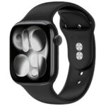 Juoda silikoninė apyrankė APPLE WATCH 8 / 9 / 10 / 11 / 12 / SE / ULTRA (44 / 45 / 46 / 49 MM)