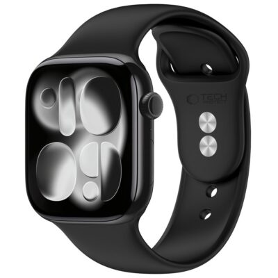Juoda silikoninė apyrankė APPLE WATCH 8 / 9 / 10 / 11 / 12 / SE / ULTRA (44 / 45 / 46 / 49 MM)