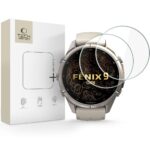 Skaidrus apsauginis stiklas GARMIN FENIX 9 PRO (43 MM) "TECH-PROTECT GLASS FIT+ 2-PACK"