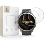 Skaidrus apsauginis stiklas GARMIN FENIX 9 PRO (51 MM) "TECH-PROTECT GLASS FIT+ 2-PACK"