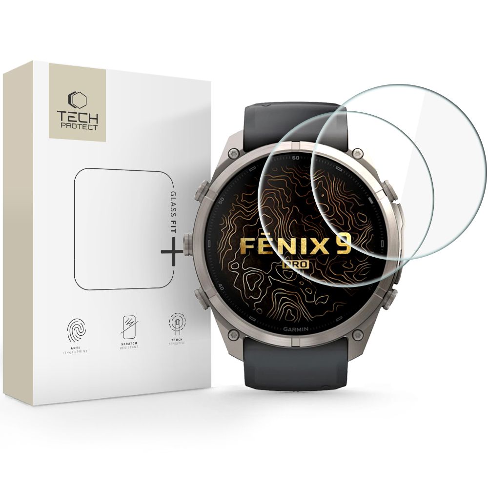 Skaidrus apsauginis stiklas GARMIN FENIX 9 PRO (51 MM) "TECH-PROTECT GLASS FIT+ 2-PACK" Skaidrus apsauginis stiklas GARMIN FENIX 9 PRO (51 MM) "TECH-PROTECT GLASS FIT+ 2-PACK" - Image 1