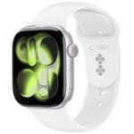 Balta silikoninė apyrankė Apple Watch 8 / 9 / 10 / 11 / 12 / SE  (40 / 41 / 42MM) "Tech-Protect Silicone"
