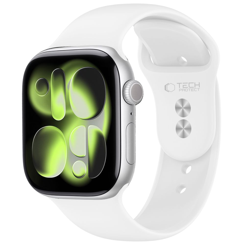 Balta silikoninė apyrankė Apple Watch 8 / 9 / 10 / 11 / 12 / SE (40 / 41 / 42MM) "Tech-Protect Silicone" Balta silikoninė apyrankė Apple Watch 8 / 9 / 10 / 11 / 12 / SE (40 / 41 / 42MM) "Tech-Protect Silicone" - Image 1