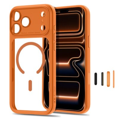 Skaidrus-oranžinis dėklas Iphone 17 Pro Max / 18 Pro Max – nuotrauka 2