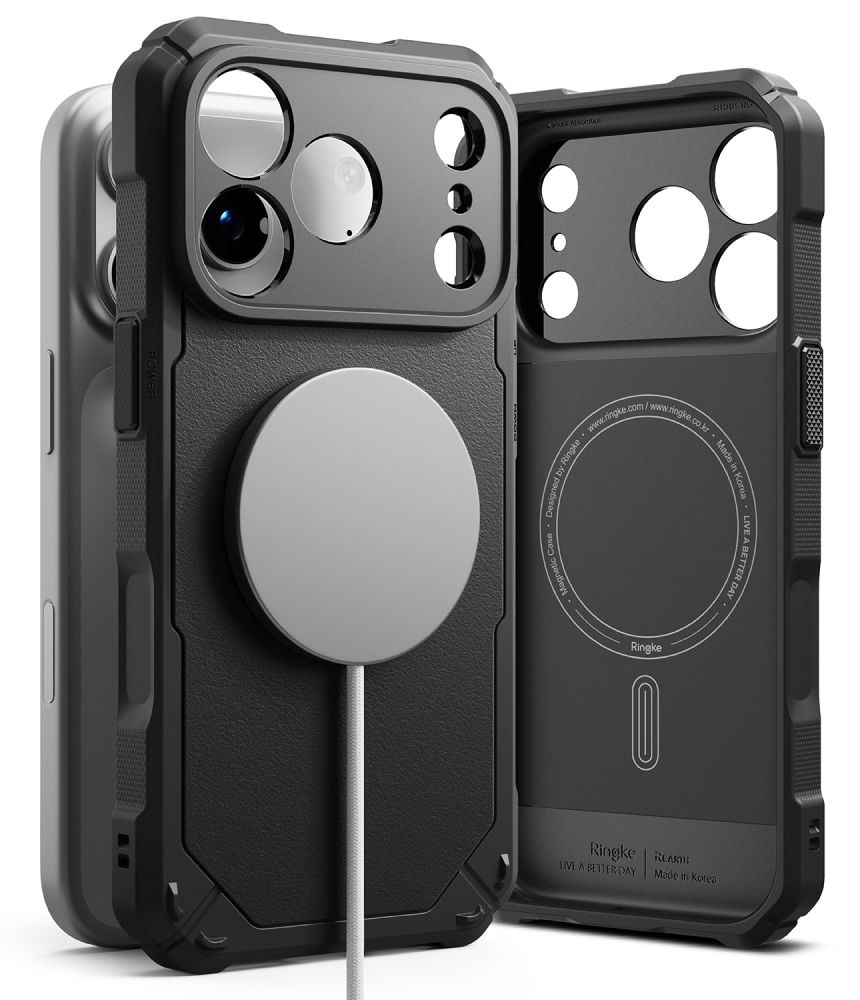 Juodas dėklas Apple Iphone 17 Pro Max / 18 Pro Max "RINGKE RUGGED GEAR MAGNETIC MAGSAFE" Juodas dėklas Iphone 17 Pro Max / 18 Pro Max
