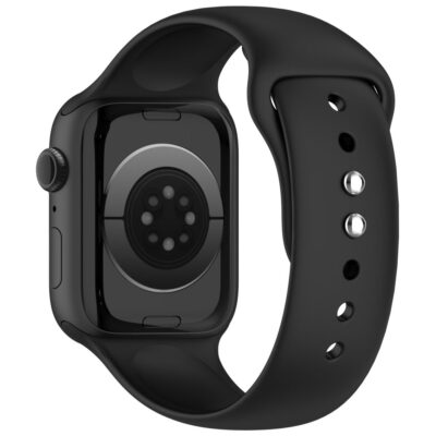 Juoda silikoninė apyrankė APPLE WATCH 8 / 9 / 10 / 11 / 12 / SE / ULTRA (44 / 45 / 46 / 49 MM) – nuotrauka 2