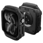 Juodas matinis dėklas APPLE WATCH 12 (42 MM)"Spigen Rugged Armor Pro"