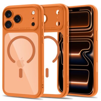 Skaidrus-oranžinis dėklas Iphone 17 Pro Max / 18 Pro Max