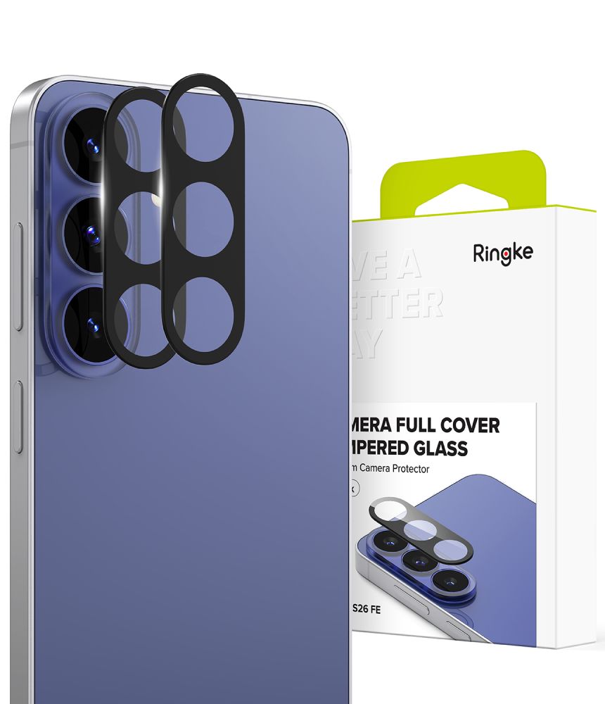 Juodas apsauginis kameros stikliukas Samsung Galaxy S26 FE "Ringke Camera Full Cover 2-Pack" Juodas apsauginis kameros stikliukas Samsung Galaxy S26 FE "Ringke Camera Full Cover 2-Pack" - Image 1