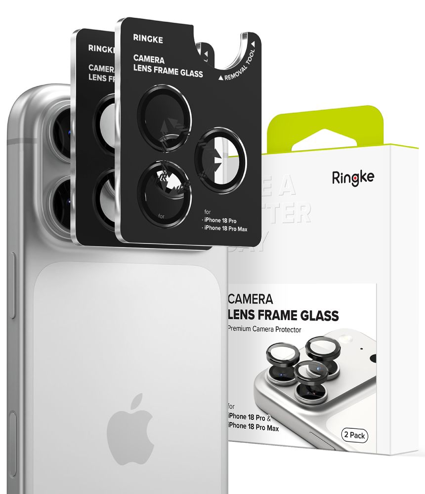 Juodas apsauginis kameros stikliukas Apple Iphone 17 Pro Max / 18 Pro Max "Ringke Camera Frame Protector 2-Pack" Juodas apsauginis kameros stikliukas Apple Iphone 17 Pro Max / 18 Pro Max