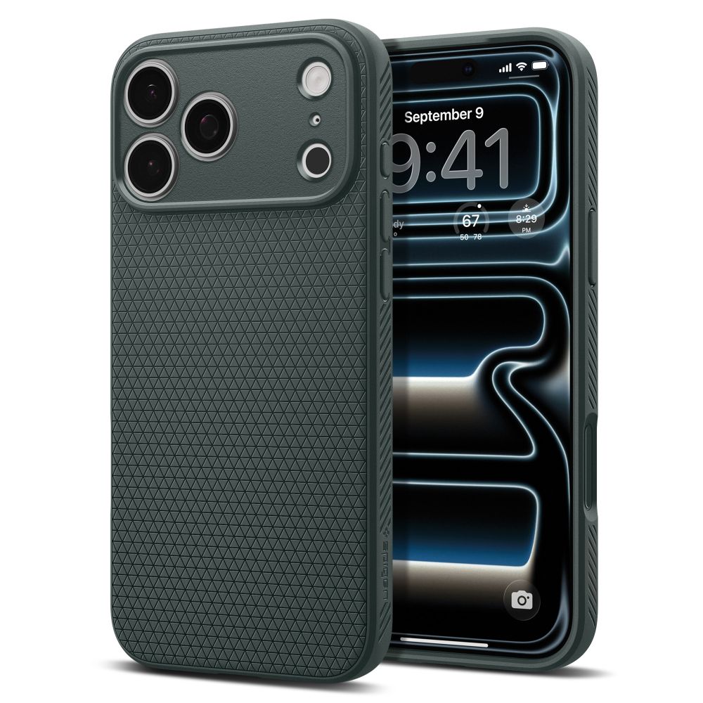 Žalias dėklas Apple Iphone 17 Pro / 18 Pro "Spigen Liquid Air" Žalias dėklas Iphone 17 Pro / 18 Pro
