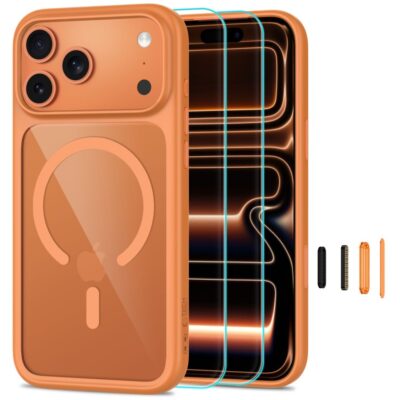 Oranžinis-skaidrus dėklas Iphone 17 Pro Max / 18 Pro Max