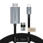 Pilkas kabelis "TECH-PROTECT ULTRABOOST CABLE USB-C TO HDMI 2.1 8K 60HZ 300CM"